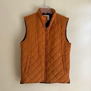 Weatherproof Vintage Men’s Quilted Nylon Vest, orange, size M, NEVER WORN